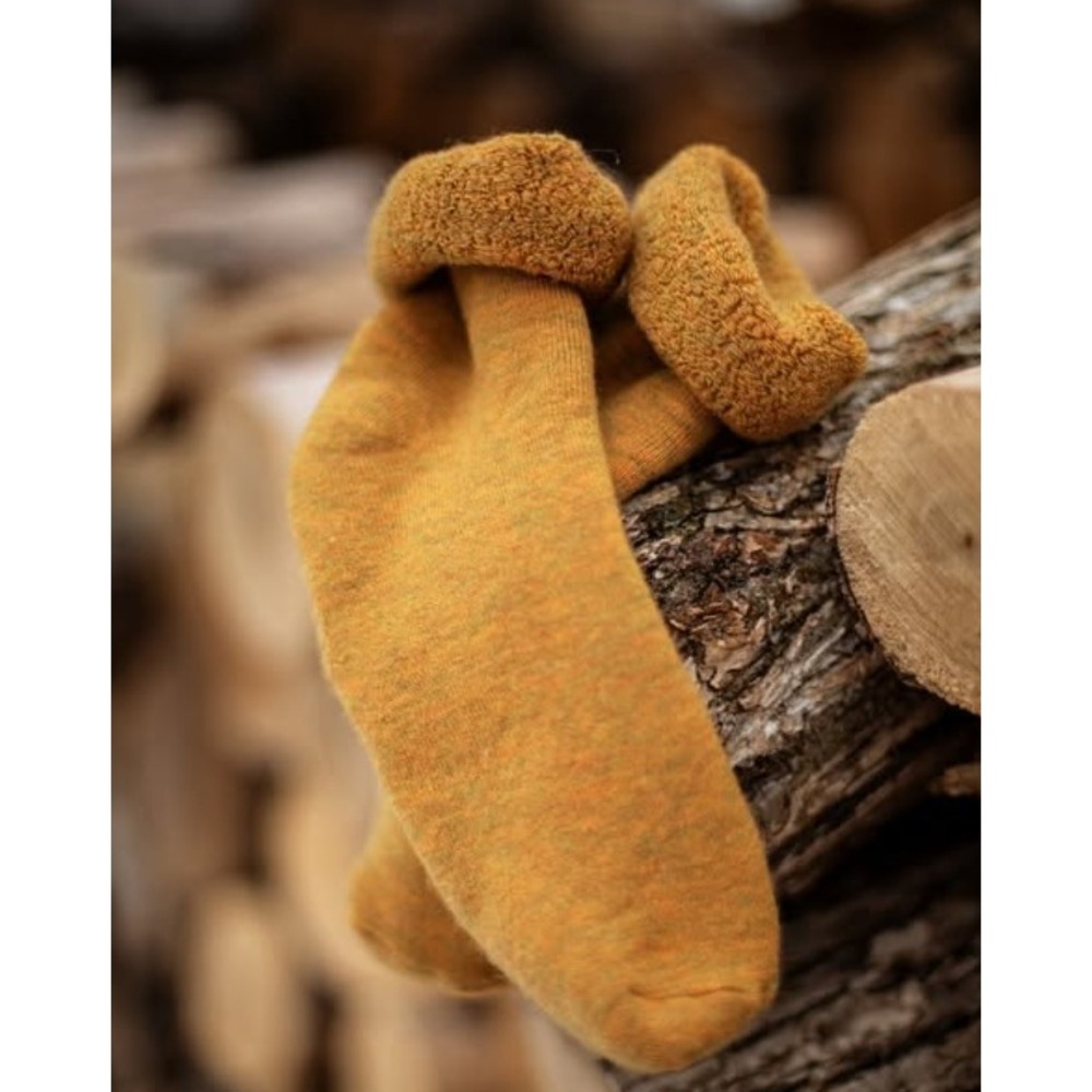 Nui Organics Lounge Socks Ochre 10/12y